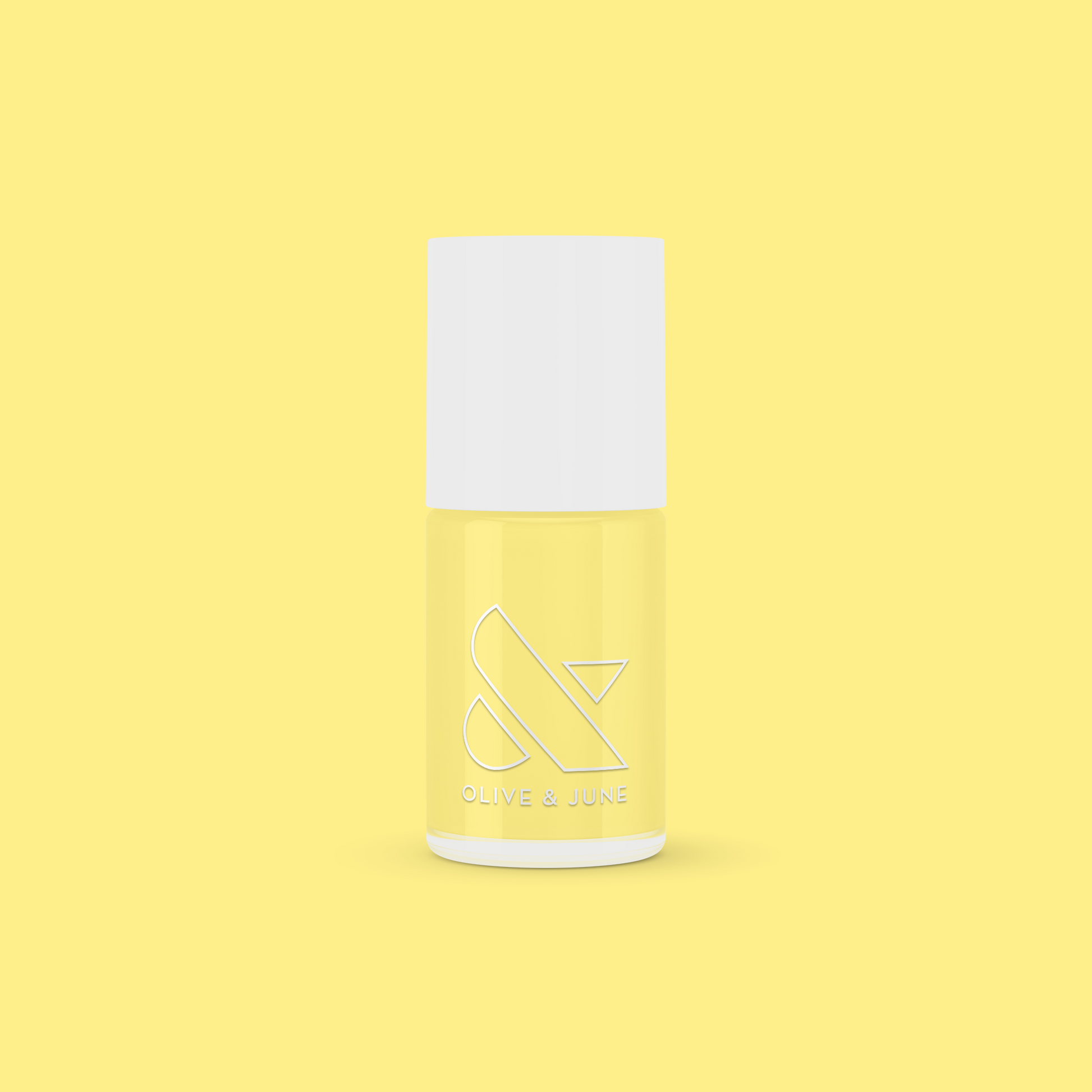 Bright & Focused yellow gel polish bottle by Olive and June for a creative, long-lasting at-home manicure or mani.