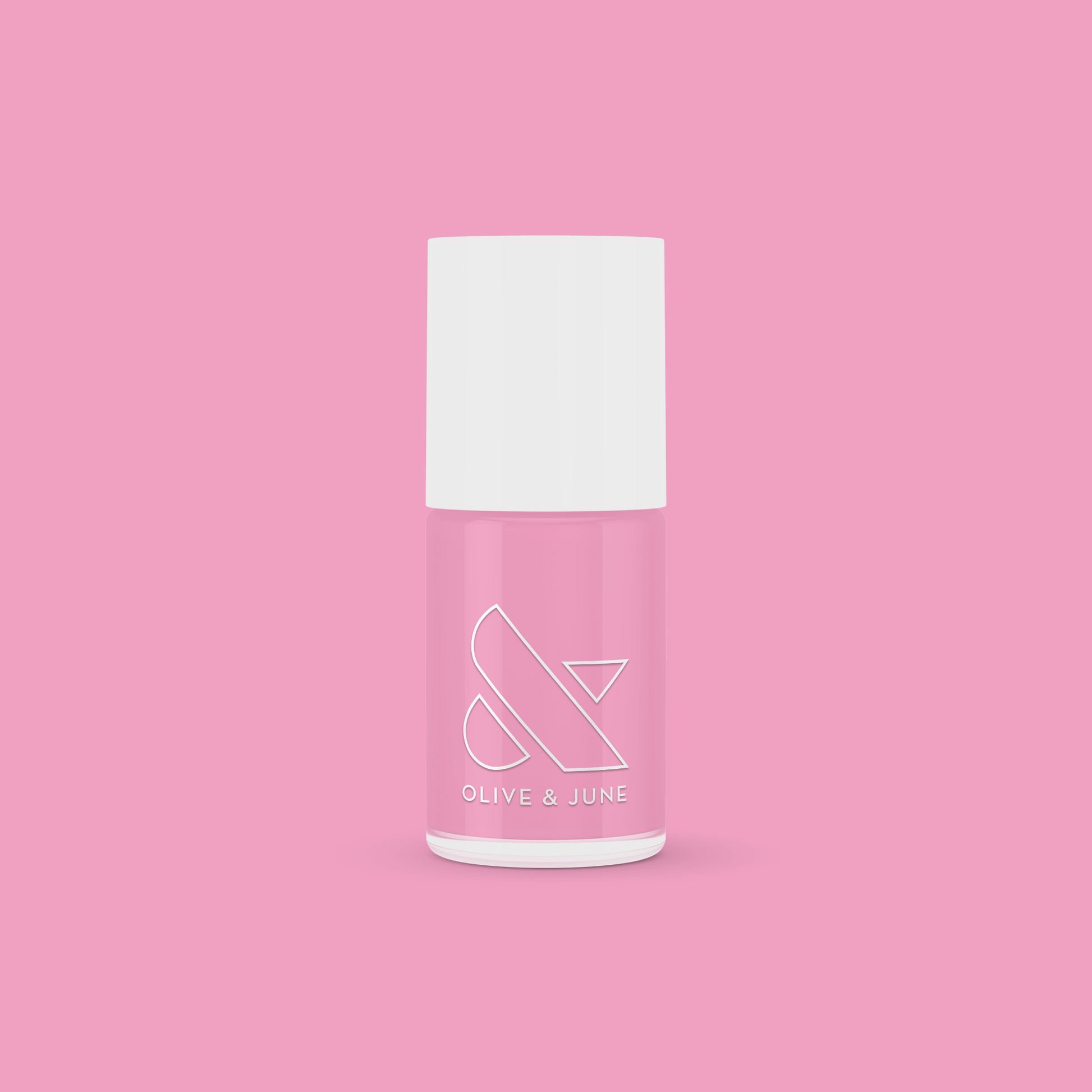 JM gel polish bottle in pinky lavender shade by Olive and June for smooth, long-lasting at-home manicures