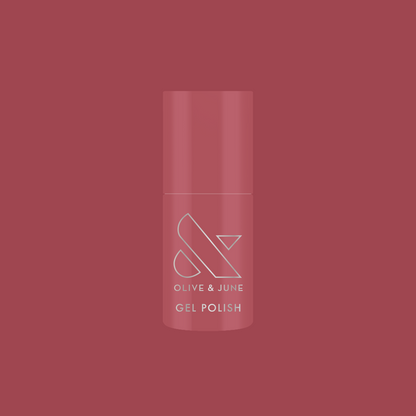 Boysenberry Glass - Gel bottle shown in a sheer berry jelly shade for a glossy, long-lasting manicure by Olive and June