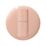Bottle of KAG - Gel gel polish in neutral peachy pink shade on matching peach background
