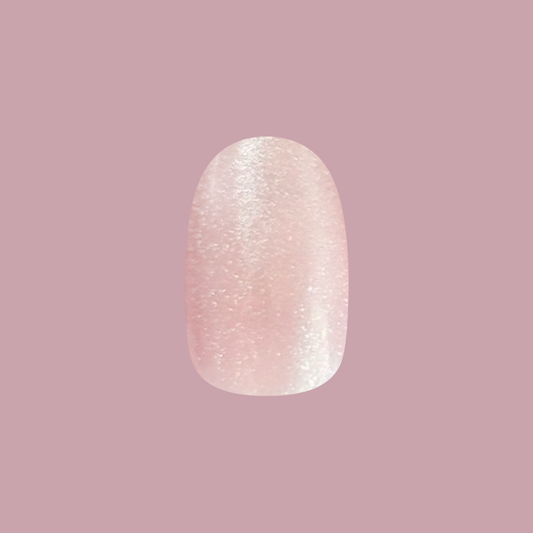 Neutral Shimmer - Press-On | Extra Short | Round subtle shimmery false nail for easy at-home manicure and quick application