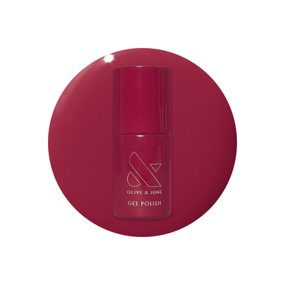JG - Gel bottle in a rich berry shade for a bold, long-lasting gel polish mani by Olive and June