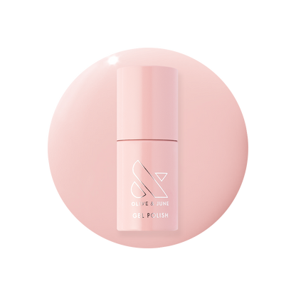HZ - Gel neutral rosy gel polish bottle on matching soft pink background for long-lasting mani polish