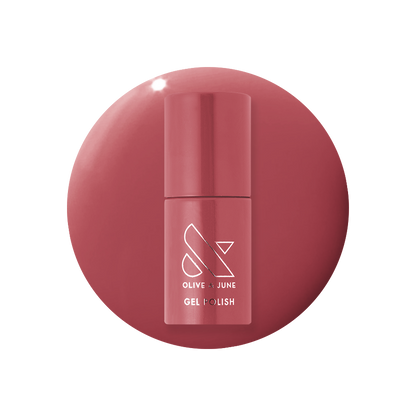LD - Gel bottle shown in a mauve rose shade for a long-lasting, at-home gel manicure by Olive and June