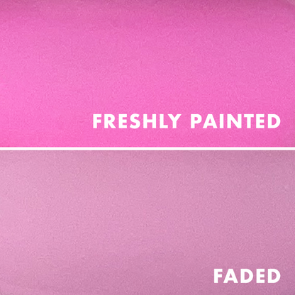 Permanent Vacation - Gel showing bright pink gel polish freshly painted and faded to soft bubblegum after sun exposure