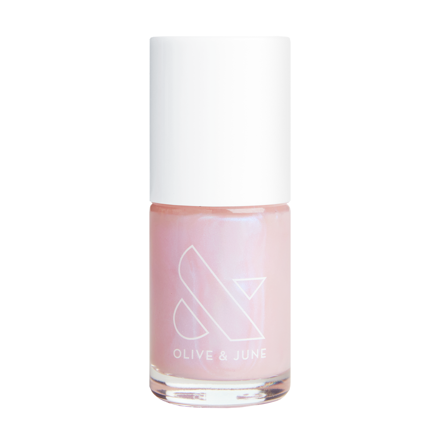 Olive and June Pink Goldfish sheer pink iridescent nail polish bottle for soft at-home manicure and layering effects