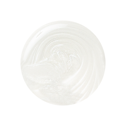 Swatch of Freshwater sheer pearly white gel polish showing smooth texture for easy at-home manicures and pedicures